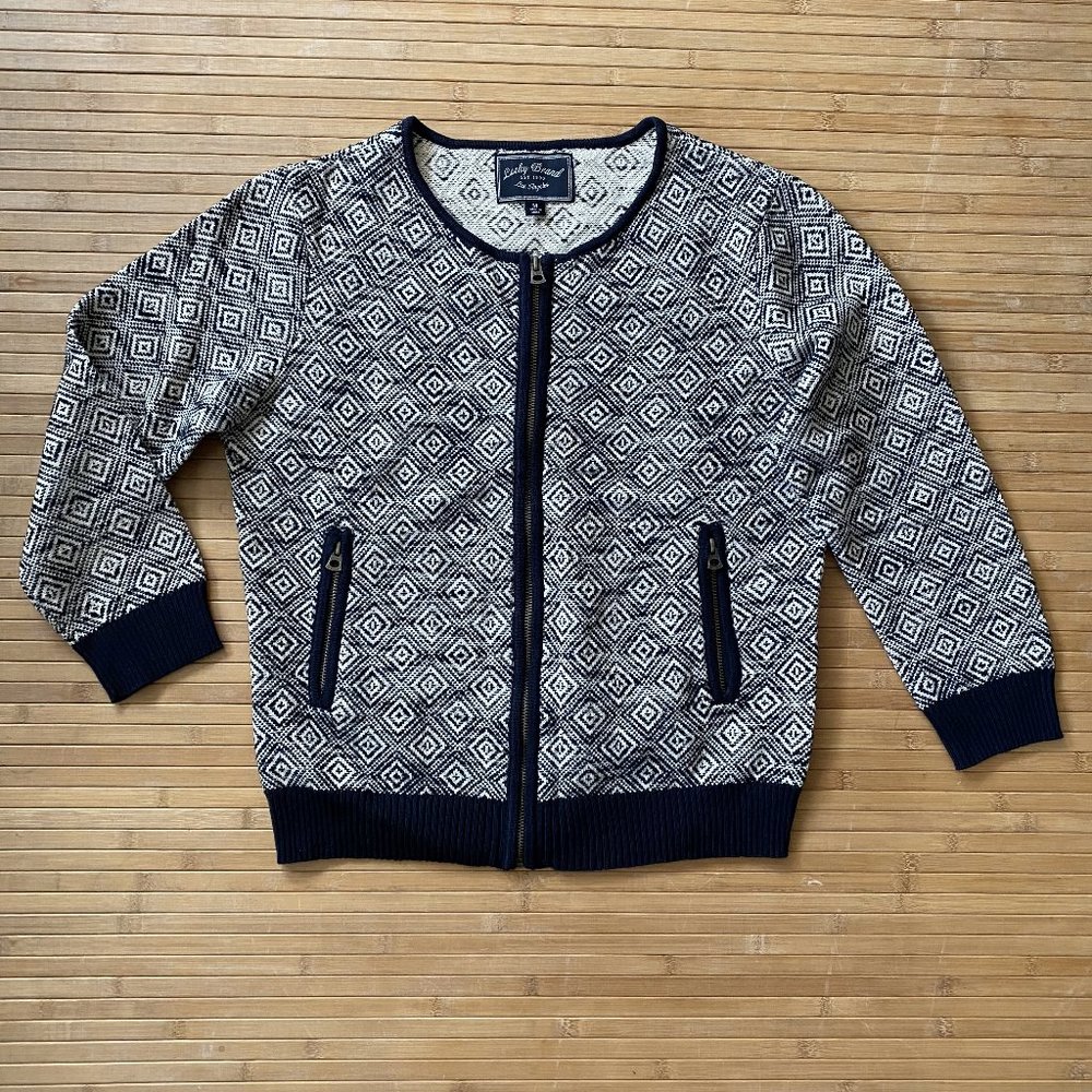 Lucky Patterned Zip Cardigan
